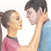 Uhura holding Spock